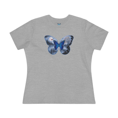 Blue Butterfly Artful Tee - Butterfly Dreamscape