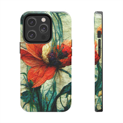Red Flower Tough Phone Cases