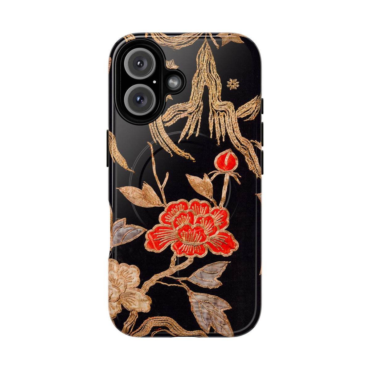 Red Peony and Gold BlossomTough Magnetic Phone Cases for iPhone
