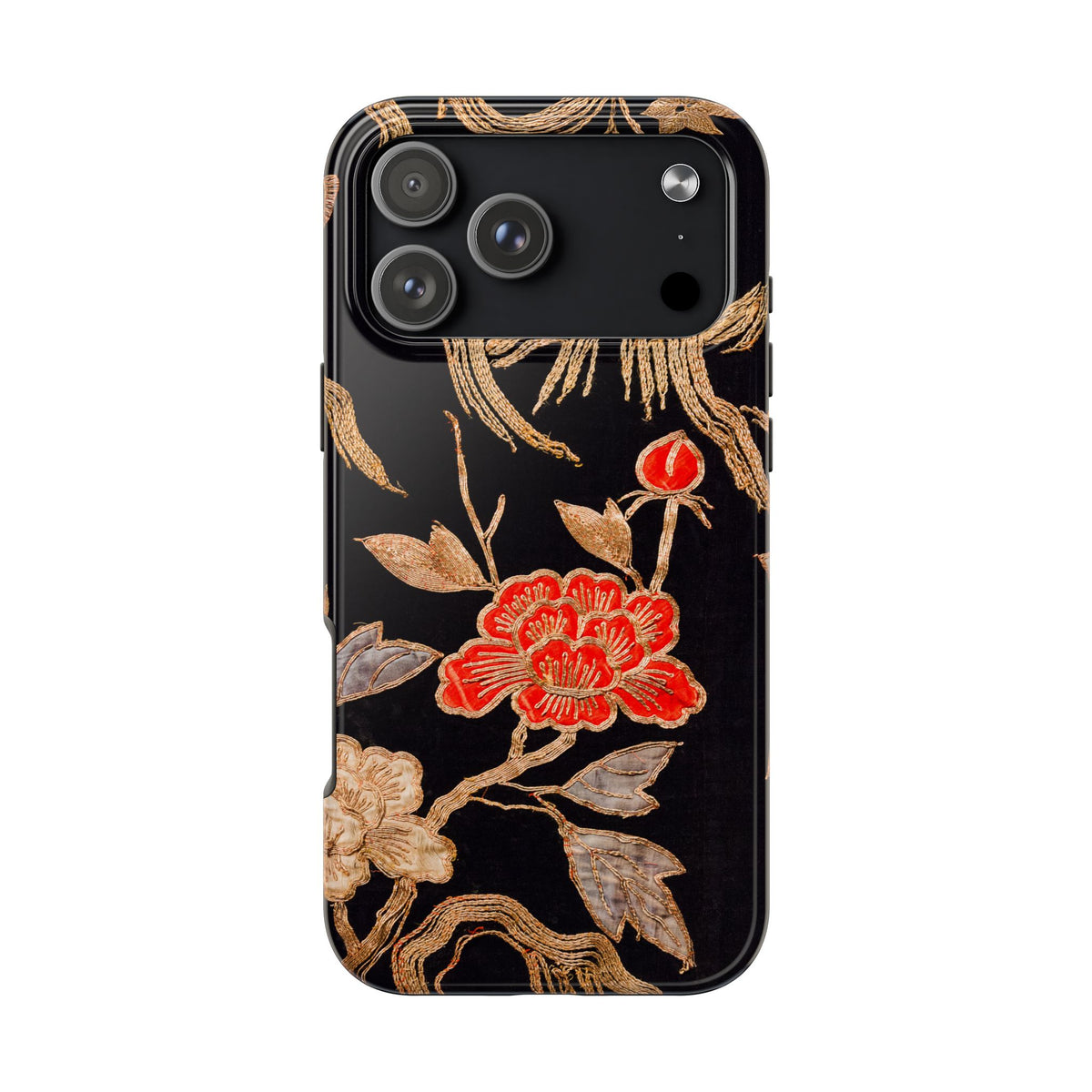 Red Peony and Gold Blossom Tough Phone Cases