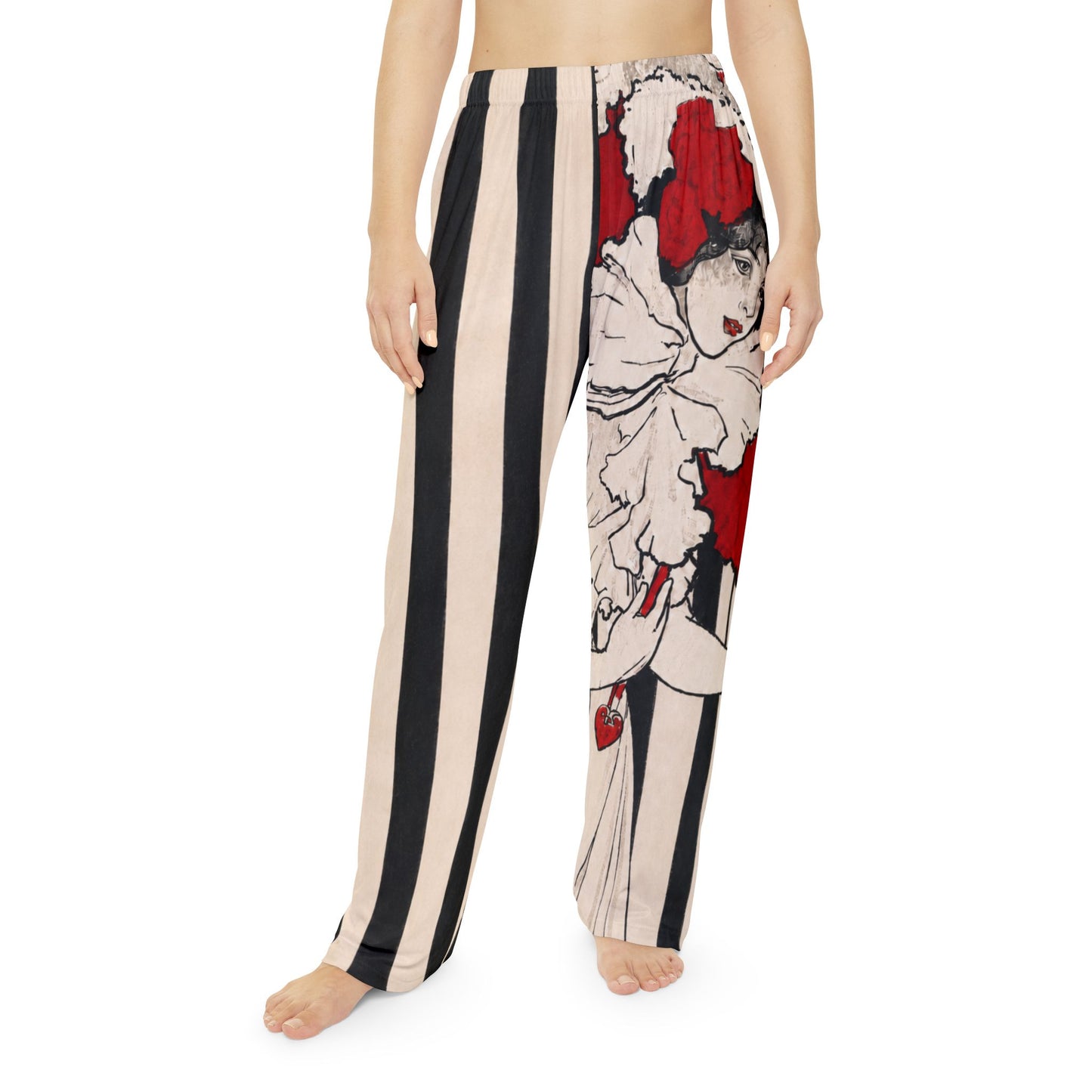 Art Nouveau Woman in Red Hat - Women's Lounge Pants