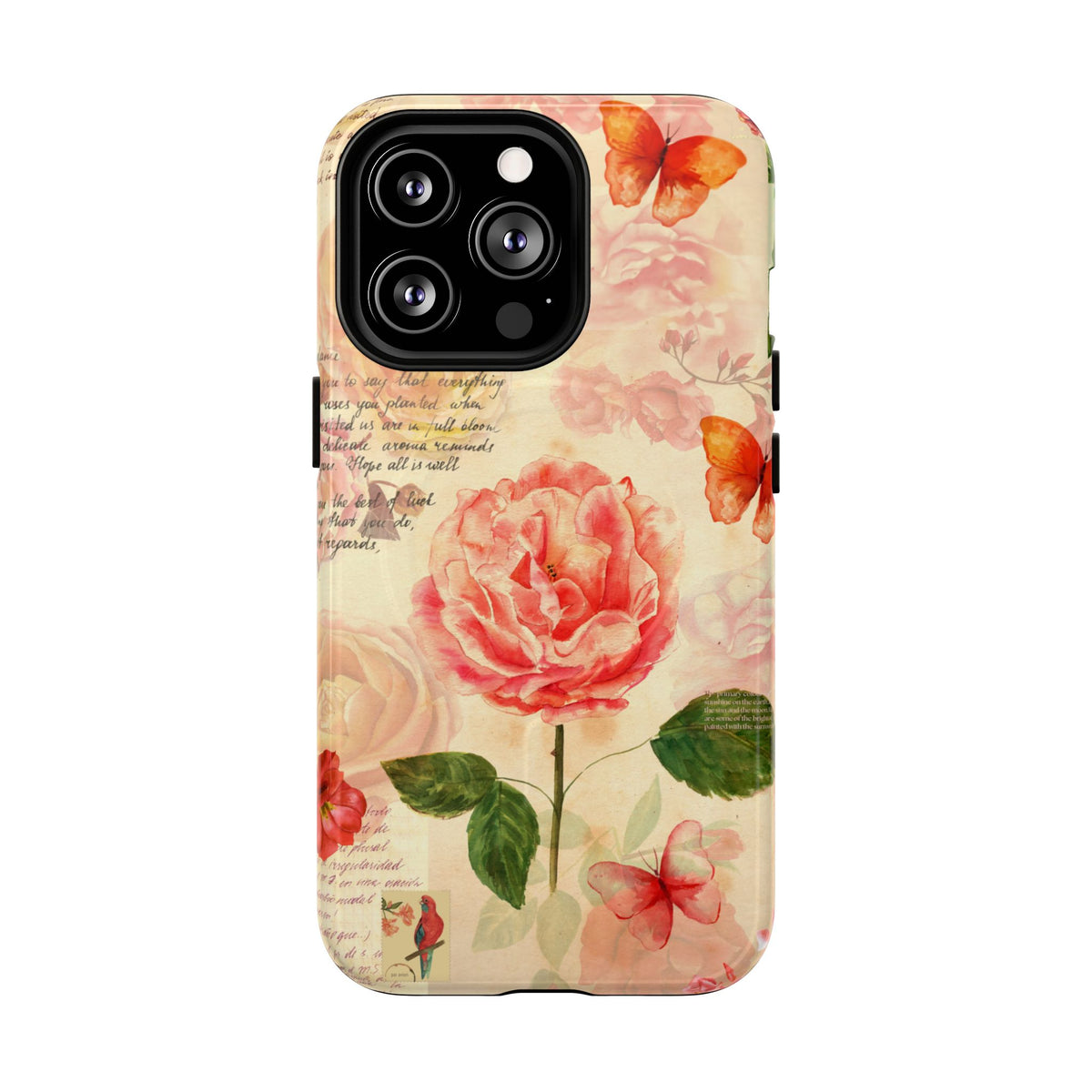 Vintage Rose & Butterflies Tough Magnetic Phone Cases for iPhone