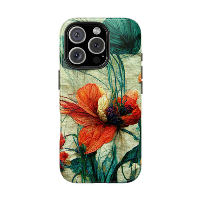 Red Flower Tough Phone Cases