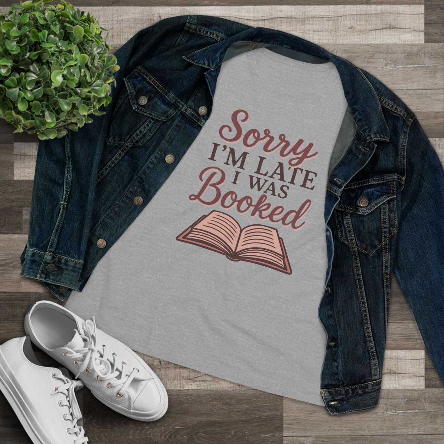 Sorry I'm Late, I was Booked - Women's Cotton Tee, light colors