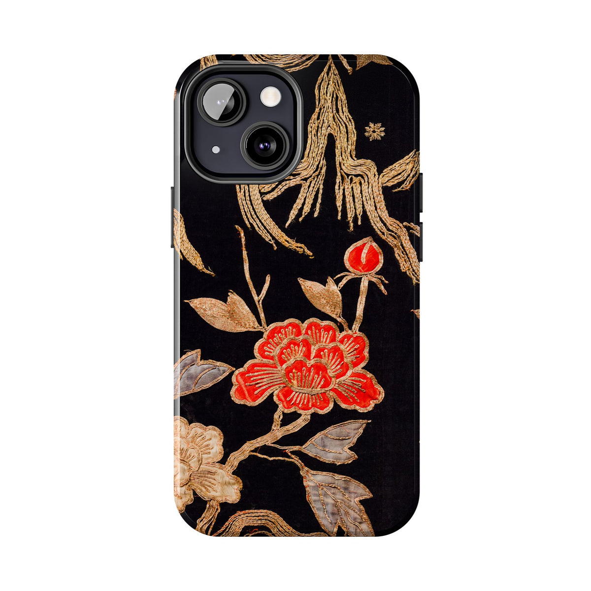 Red Peony and Gold Blossom Tough Phone Cases