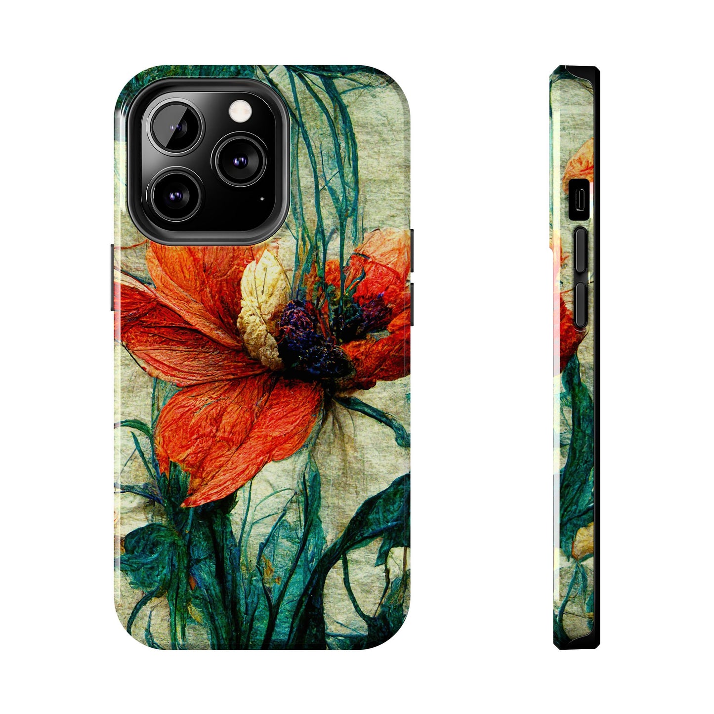 Red Flower Tough Phone Cases