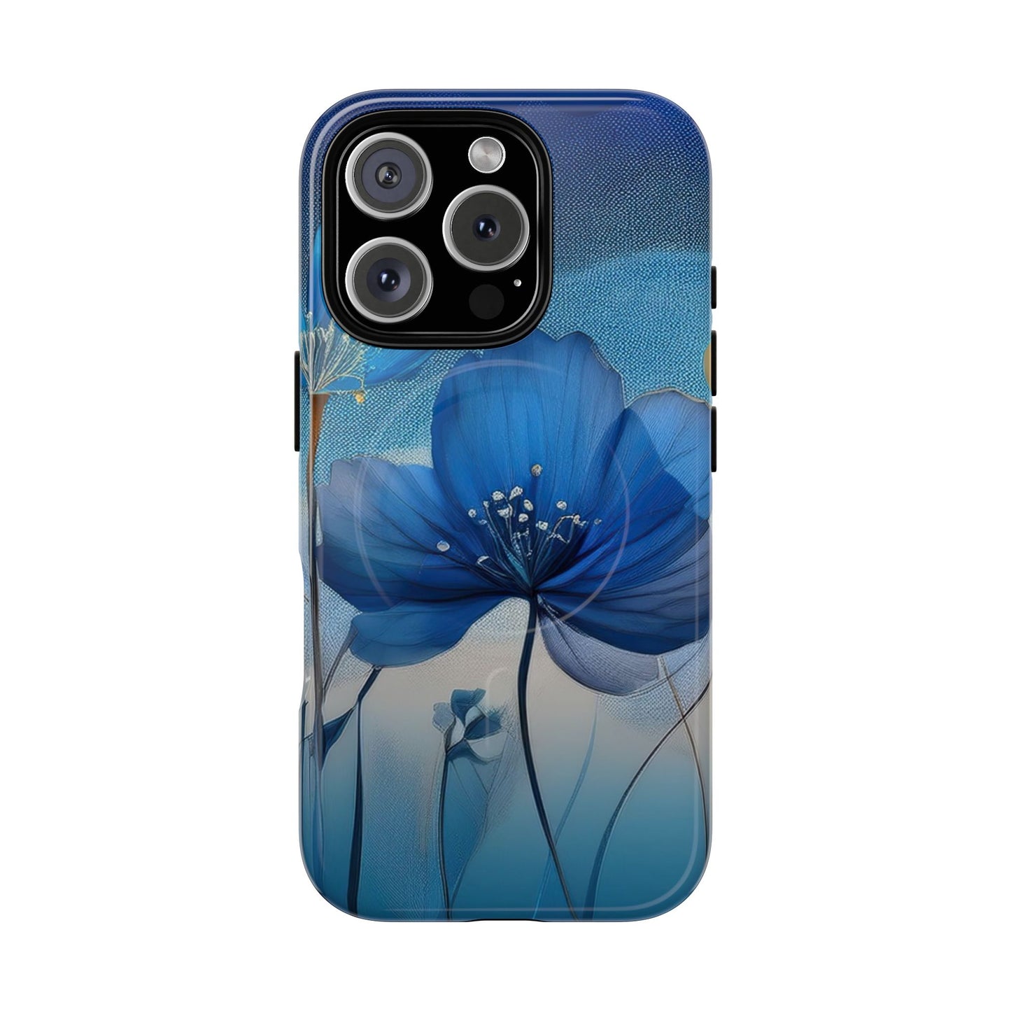 Blue Floral MagSafe Phone Cases