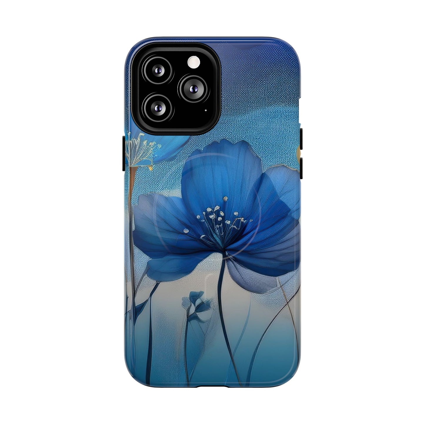 Blue Floral MagSafe Phone Cases