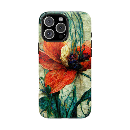 Red Flower Tough Phone Cases