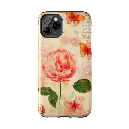 Vintage Rose & Butterflies Tough Phone Case