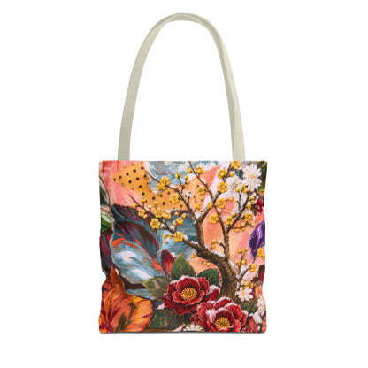 Flower in Winter Collage Tote Bag