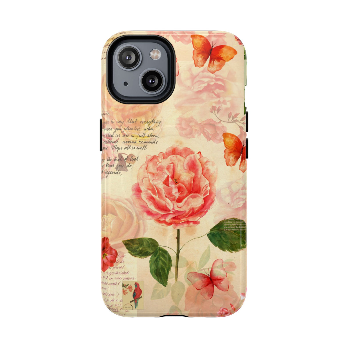 Vintage Rose & Butterflies Tough Magnetic Phone Cases for iPhone