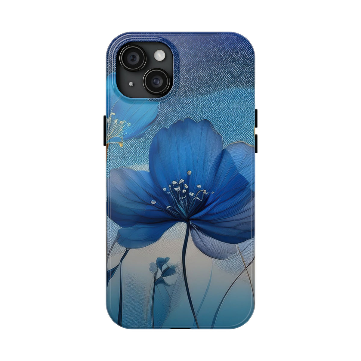 Blue Floral Tough Phone Cases