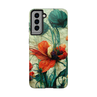 Red Flower Tough Phone Cases