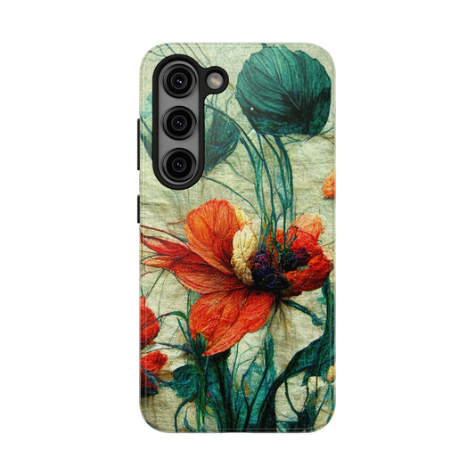 Red Flower Tough Phone Cases