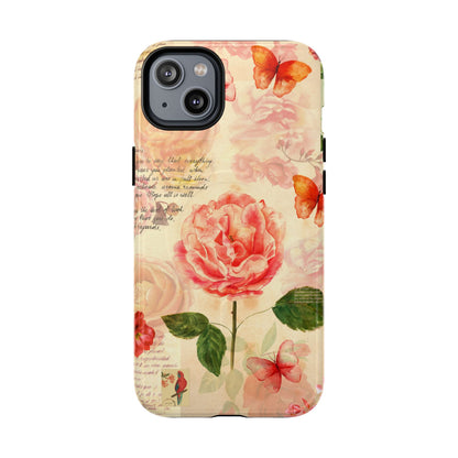 Vintage Rose & Butterflies Tough Magnetic Phone Cases for iPhone